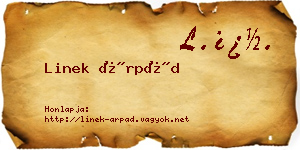 Linek Árpád névjegykártya